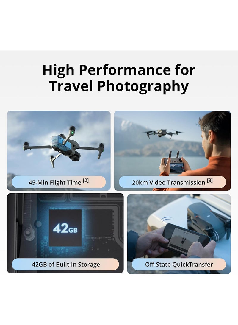 dji - Air 3S Fly More Combo (RC-N3), Drone with 1" CMOS Wide-Angle & Medium Tele Camera, 4K/60fps HDR Video, Nightscape Omnidirectional Obstacle Sensing & 3 Batteries for Extended Flight Time - Image 1