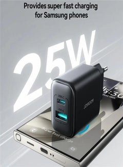 JOYROOM JJR-TCF23 25W Charger USB-C+USB-A Dual Port Fast Charging Adapter, EU Plug Black  - Image 2