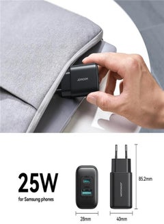 JOYROOM JJR-TCF23 25W Charger USB-C+USB-A Dual Port Fast Charging Adapter, EU Plug Black  - Image 4