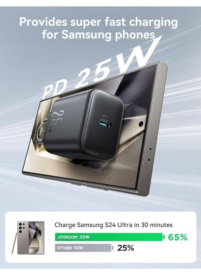 جوي روم JJR-TCF23 25W Charger USB-C+USB-A Dual Port Fast Charging Adapter, EU Plug Black - Image 2