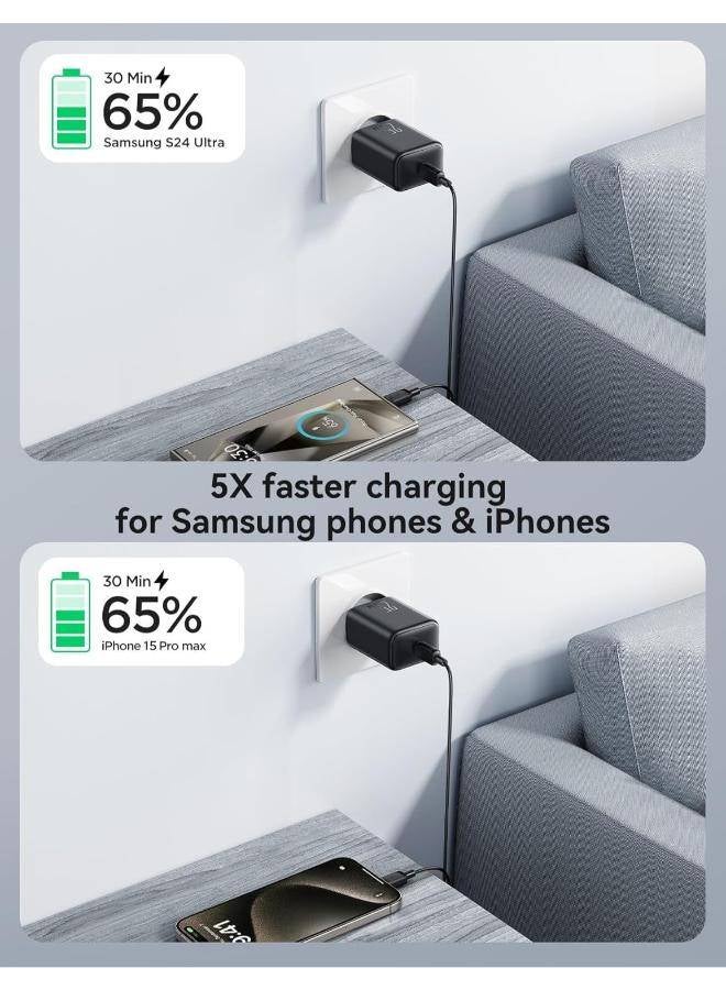 جوي روم JJR-TCF23 25W Charger USB-C+USB-A Dual Port Fast Charging Adapter, EU Plug Black - Image 4