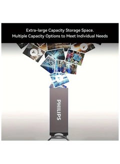 Philips High-Speed Metal USB 2.0 Flash Drive - Retractable Thumb Drive 64GB, Shockproof & Antimagnetic Storage Device with Keyring for Data Transfer & Backup 64 GB  - Image 4