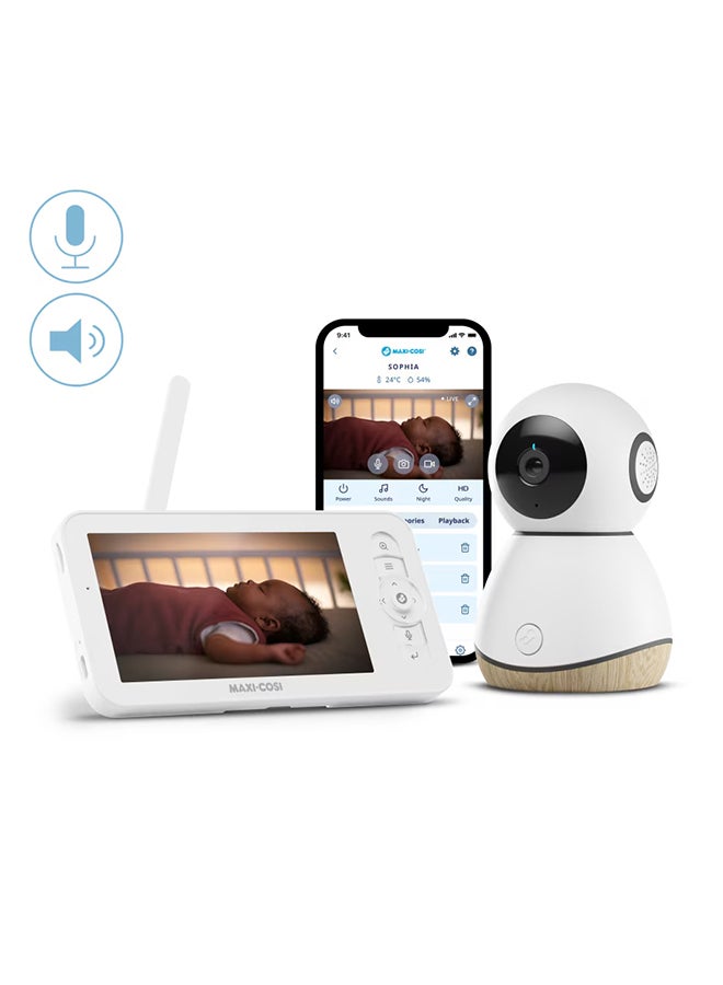 Maxi-Cosi - See Baby Monitor Pro With Cryassist Ai Cry Translation, Ptz Technology, 2K Hd Camera, Wireless - White - Image 1