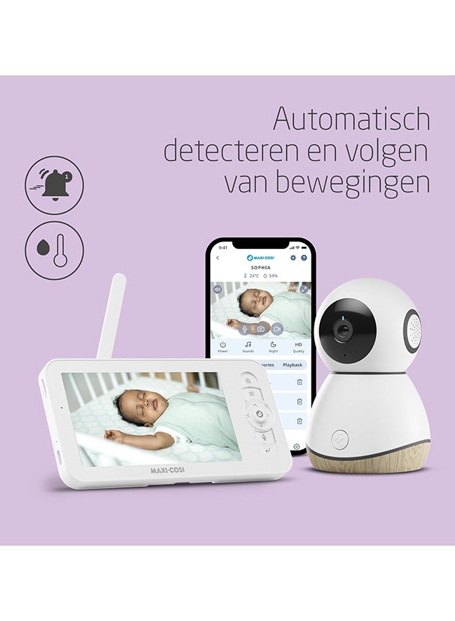 Maxi-Cosi - See Baby Monitor Pro With Cryassist Ai Cry Translation, Ptz Technology, 2K Hd Camera, Wireless - White - Image 1