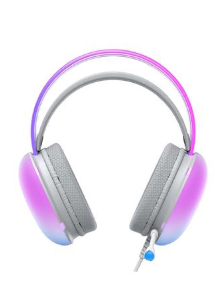 havit Gaming Headset Model H2037d Stereo Surround  with 50mm Customizable Drivers, Earmuffs with Detachable Mic, RGB Led Light, Adjustable Light Metal Headband with 3.5mm Speaker  and USB Port  - Image 3