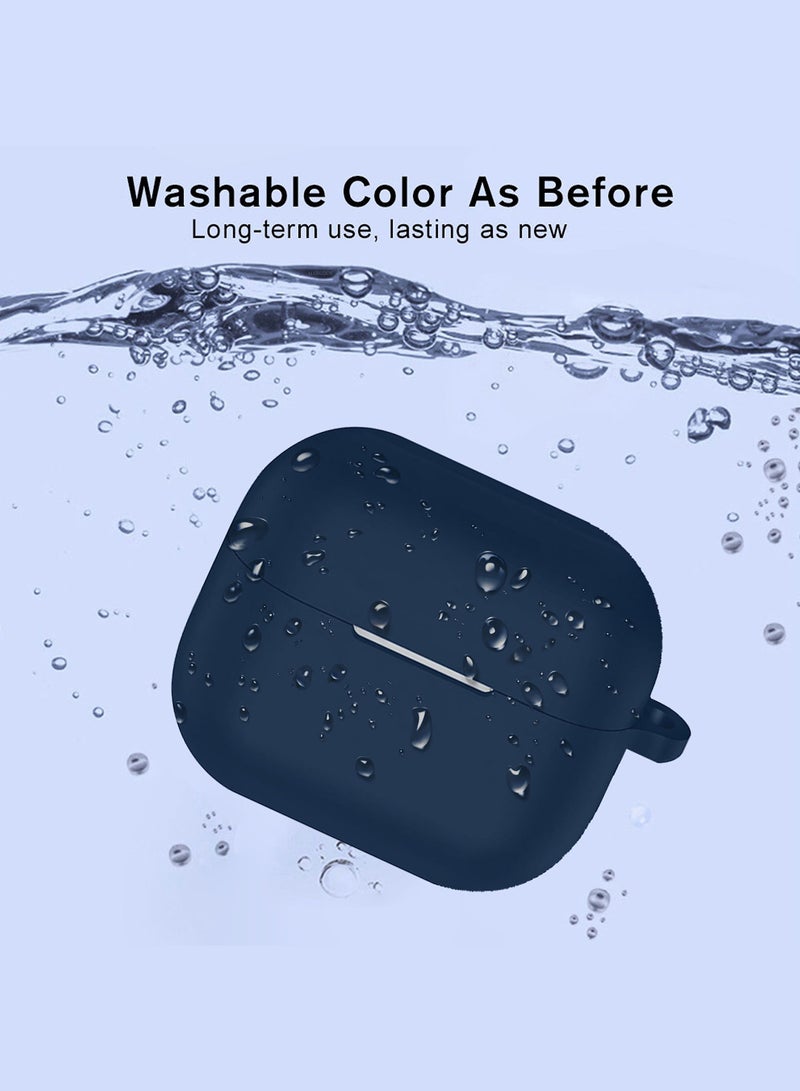 مارجون ( for Galaxy Buds 3 Pro / Buds 3 ) Case, Premium Silicone Case with Carabiner Shockproof Soft Silicone Protective Case for Men,Women Dark Blue  - Image 3