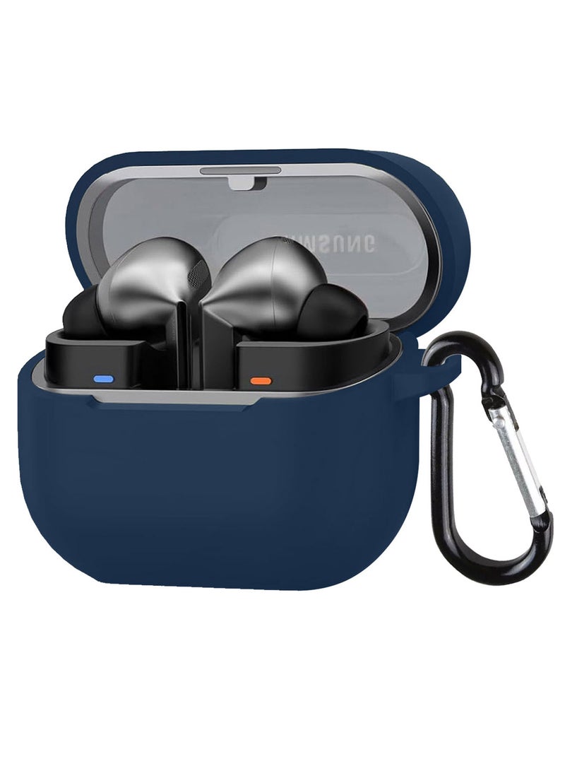 مارجون ( for Galaxy Buds 3 Pro / Buds 3 ) Case, Premium Silicone Case with Carabiner Shockproof Soft Silicone Protective Case for Men,Women Dark Blue  - Image 1
