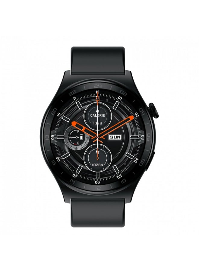 Infinix - 300 mAh Infinix XW3E Smart Watch : IP68 Water Resistant, 1.43" AMOLED with AOD, 7-Day Battery, 200 Stylish Watch Faces, Multiple Sports Modes,  Bluetooth Call Support, Health Monitoring & Fitness Tracking - Black - Image 1