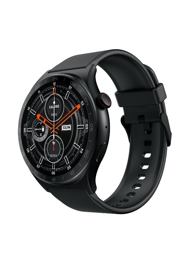 Infinix - 300 mAh Infinix XW3E Smart Watch : IP68 Water Resistant, 1.43" AMOLED with AOD, 7-Day Battery, 200 Stylish Watch Faces, Multiple Sports Modes,  Bluetooth Call Support, Health Monitoring & Fitness Tracking - Black - Image 1
