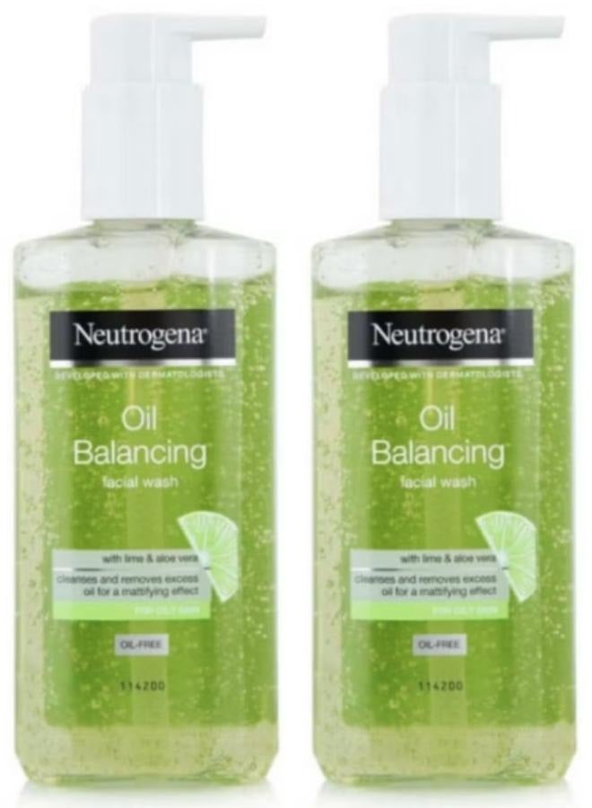 نيوتروجينا 2pcs Oil Balancing Face Wash Green 200ml - Image 1