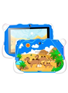 C idea 7-Inch Smart Tablet for Kids 6GB RAM 128GB ROM Wi-Fi Bluetooth GPS Android 12 Edge Proof Children Education Tab with Built-in Foldable Stand Dual Camera Game Tab Black  - Image 1