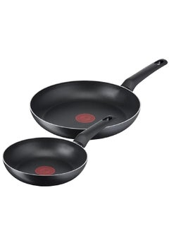 2-Piece Performance Plus Durable Ergonomic Handle Frying Pan Set Black 27.5 x 36 x 60 cm G3019032 Black