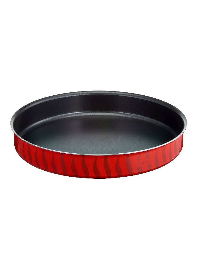 Tefal Tempo Flame Round Non-Stick Aluminium Baking Oven Dish Red and Black 5.6 x 31.4 x 31.4 cm J5719383 Red and Black  - Image 1