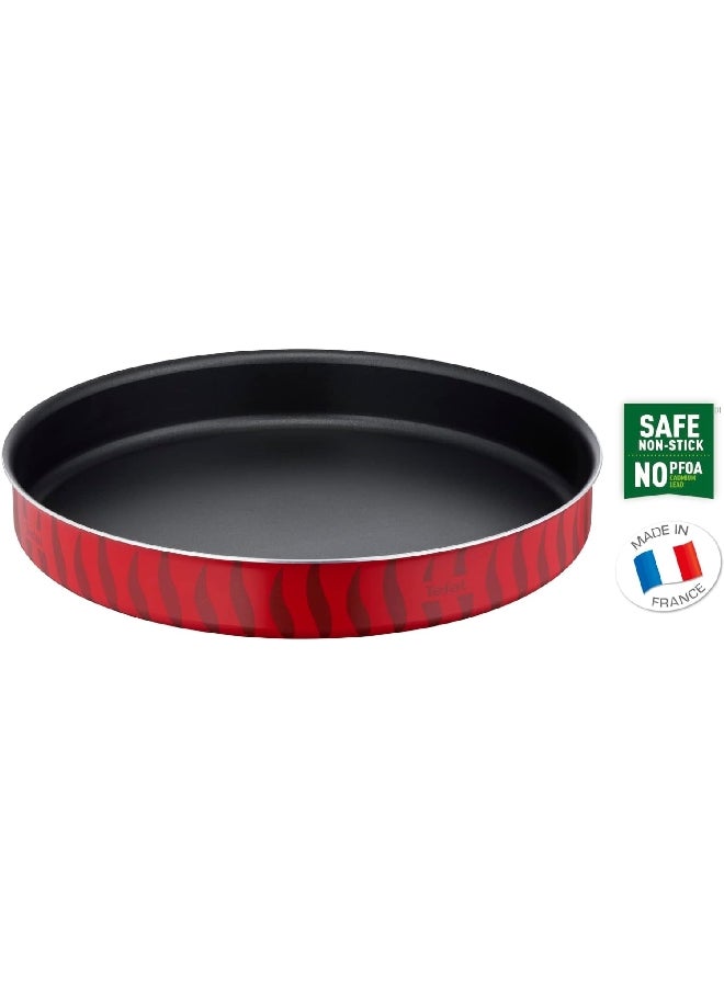 Tefal Tempo Flame Round Non-Stick Aluminium Baking Oven Dish Red and Black 5.6 x 31.4 x 31.4 cm J5719383 Red and Black  - Image 5
