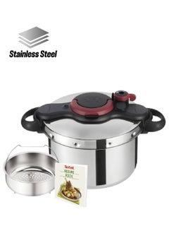 Tefal Clipso Minut Easy Stainless Steel Pressure Cooker Silver and Black 7.5 L P4624866 Silver and Black  - Image 1