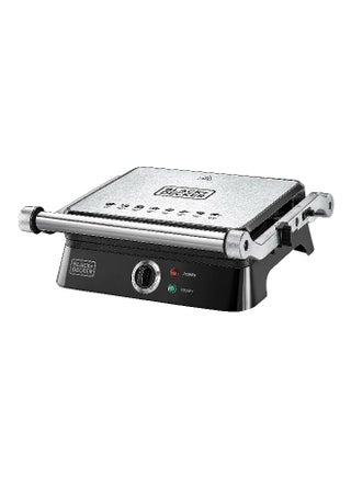 1400W Contact Grill with Full Flat Grill for Barbeque Black and Silver 35.5 x 14.5 x 37 cm CG1400-B5 Black and Silver - pnsku/N70119924V/45/_/1729067378/e409d41f-b6f4-4932-b34f-cbc4bdaf1141