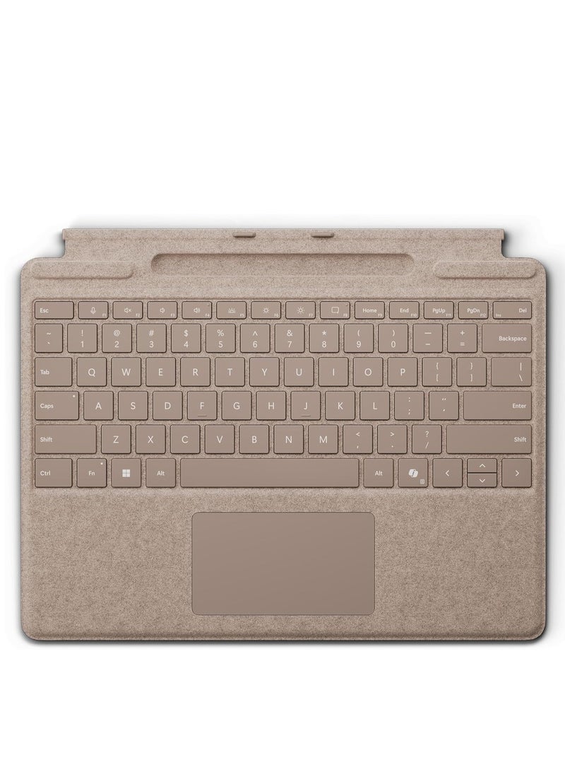 مايكروسوفت Surface Pro Keyboard for Surface Pro 9 and 8 with Pen Storage, Alcantara Material Dune - Image 1