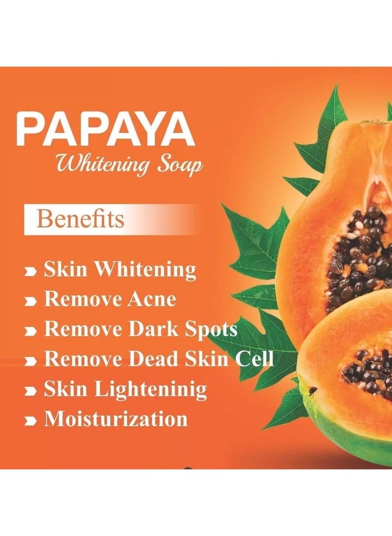 Pack of 3 Papaya Whitening Soap with Vitamin A,C, and E Orange 3 X 135grams