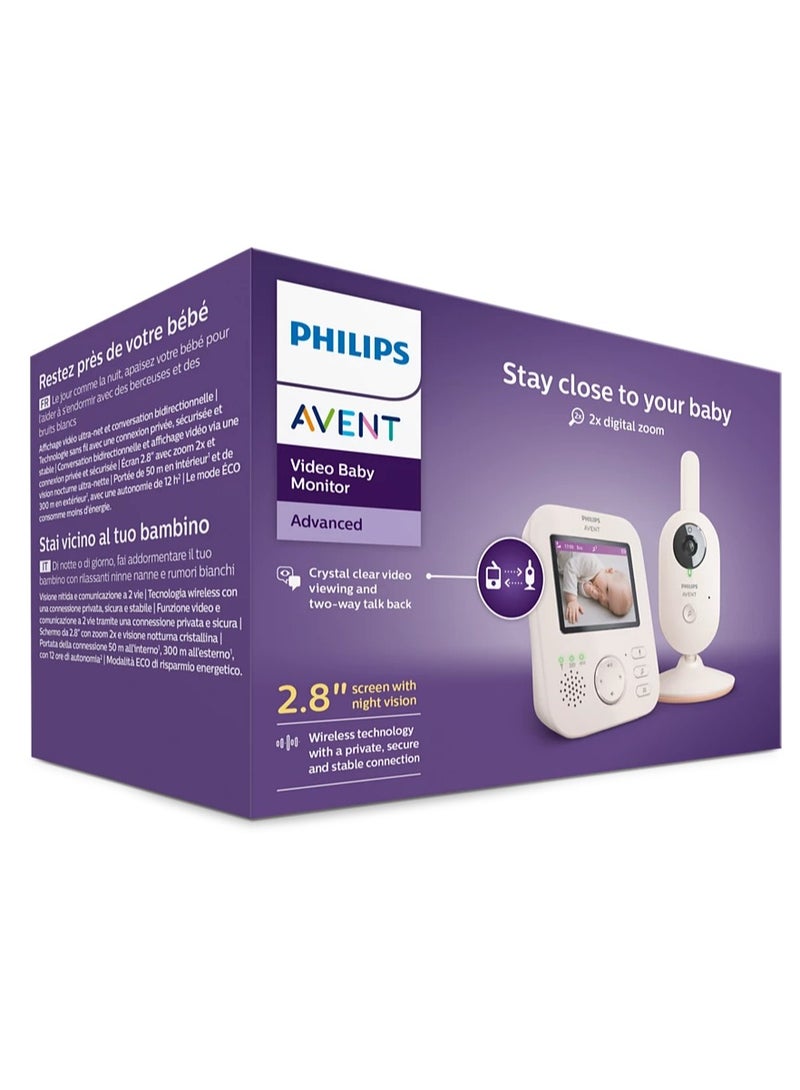 فيليبس أفنت - Baby Monitor With Advanced Camera 1080p, 2.8 Inch Screen, 2x Zoom, Night Vision, Intercom Function, Lullabies - Image 1