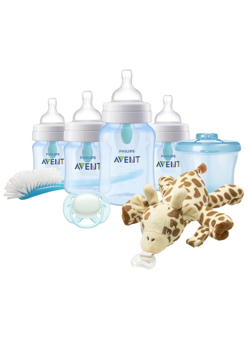 PHILIPS AVENT Anti-Colic Baby Bottle With AirFree, Newborn Gift Set With Snuggle, Blue  - Image 1