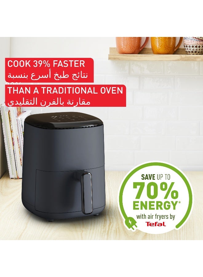 تيفال قلاية هوائية تيفال | قلاية سهلة القلي المدمجة سعة 3 لتر | لوحة تحكم رقمية | 10 برامج طهي تلقائية | رمادي داكن | EY145B27 - Image 5