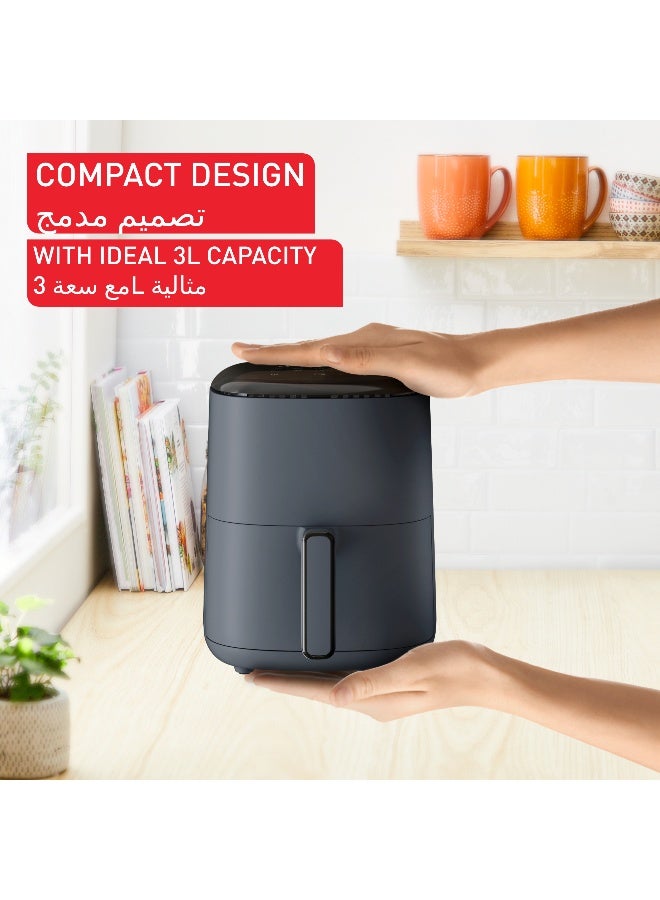 تيفال قلاية هوائية تيفال | قلاية سهلة القلي المدمجة سعة 3 لتر | لوحة تحكم رقمية | 10 برامج طهي تلقائية | رمادي داكن | EY145B27 - Image 4