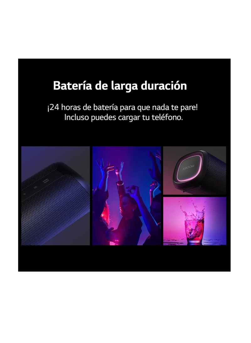 LG - XBOOM Go XG7QBK – Wireless Bluetooth Speaker, 40W, Sound Boost, IP67 Waterproof, 24H Battery Lifetime, Variable LED Lights Colour, Wide Connectivity, Anthracite Black - Image 1