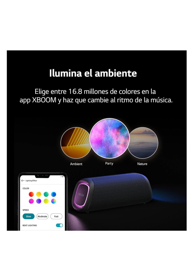 LG - XBOOM Go XG7QBK – Wireless Bluetooth Speaker, 40W, Sound Boost, IP67 Waterproof, 24H Battery Lifetime, Variable LED Lights Colour, Wide Connectivity, Anthracite Black - Image 1