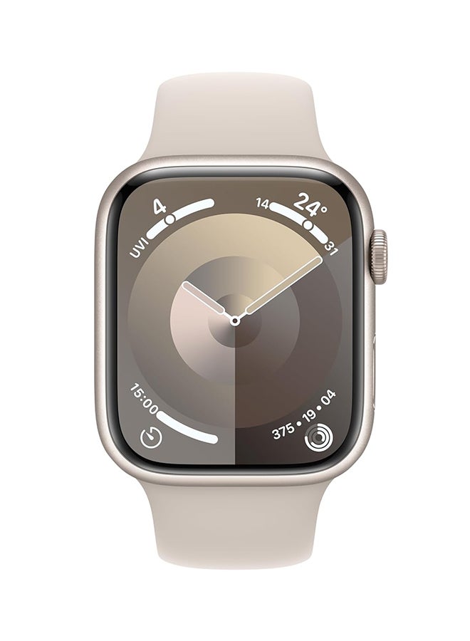 Renewed - Series 9 GPS 45mm Starlight Aluminium Case With Sport Band Starlight - pnsku/N70120436V/45/_/1729148223/5eec51d1-6a7d-4ee8-96fb-d57f66721a24