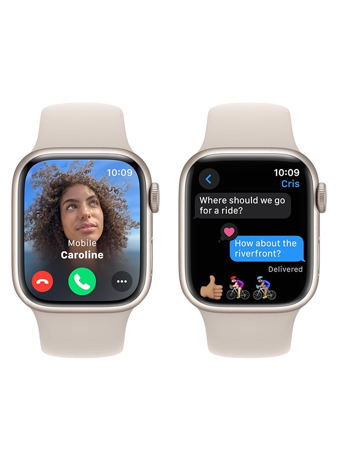 Apple Renewed - Watch Series 9 GPS 41mm Aluminium Case With Sport Band Starlight  - Image 3