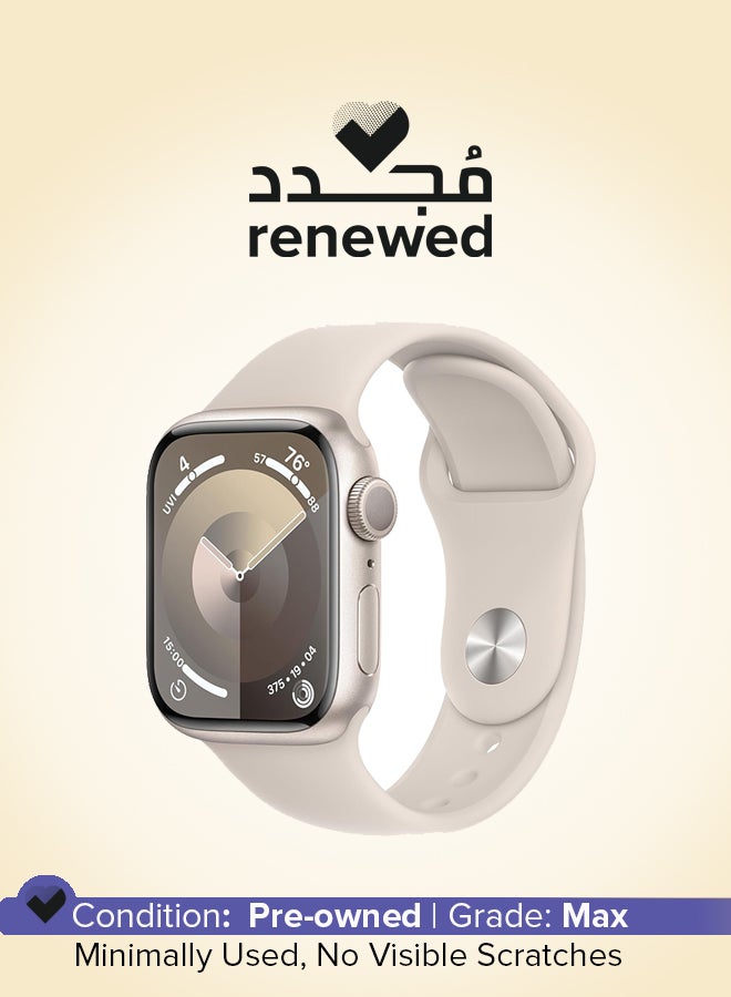 Apple Renewed - Watch Series 9 GPS 41mm Aluminium Case With Sport Band Starlight - Image 1