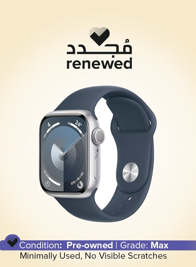 Apple Renewed - Watch Series 9 GPS 41mm Aluminium Case With Strom Blue Sport Band Silver - Image 1