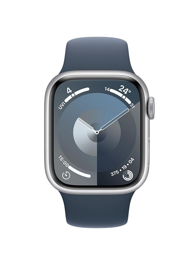 Apple Renewed - Watch Series 9 GPS 41mm Aluminium Case With Strom Blue Sport Band Silver - Image 2