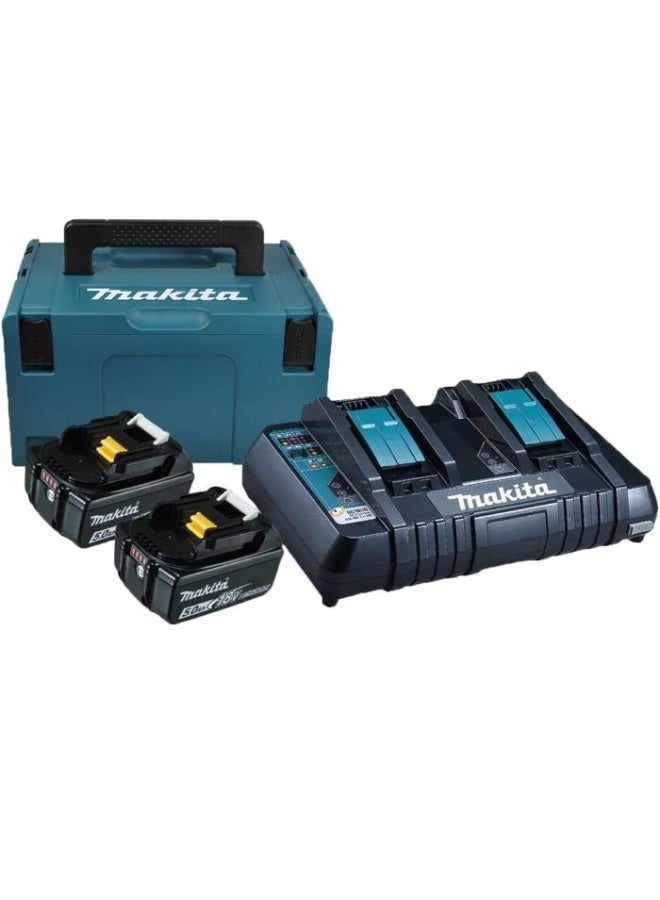 Makita Battery And Charger Set, One Charger & Two Li-ion batteries 18V 5.0AH - Image 3