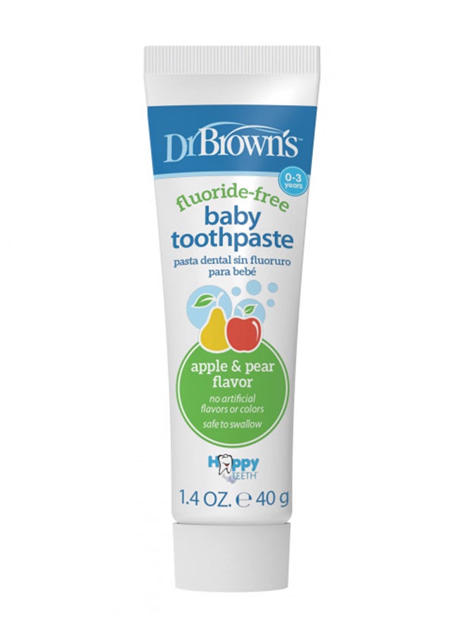 Pack Of 1 Fluoride-Free Baby Toothpaste, Safe To Swallow, Apple Pear, 1.4Oz, 40G, 0-3 Years - pnsku/N70120662V/45/_/1731517742/4bfd2092-33d6-4df7-aab1-ee4da5ece7bb