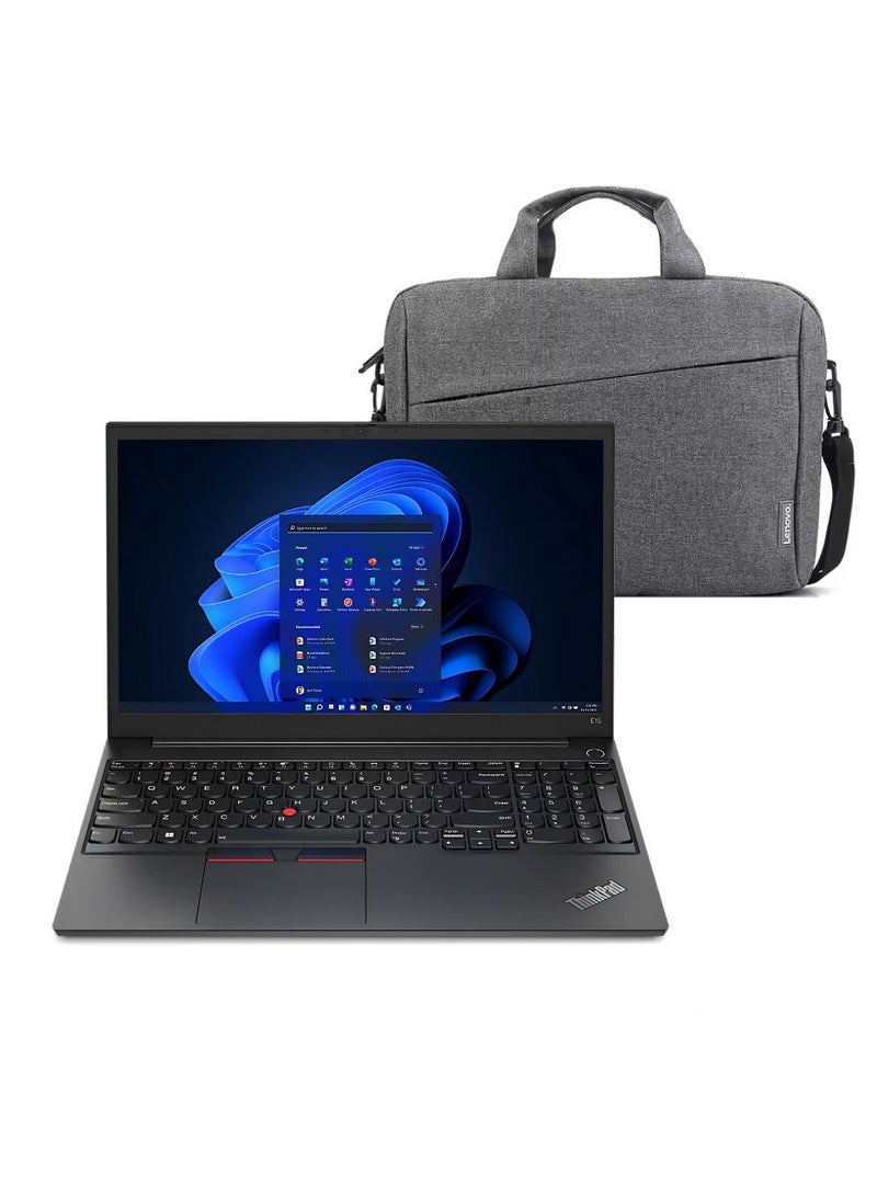Lenovo (Upgraded Version) Thinkpad E14 Gen 5, Intel i7-1255u with 10 Cores, 512 GB SSD, 16 GB RAM, Windows 11 Pro, With T210 Grey Toploader Bag English Black English Black - Image 1
