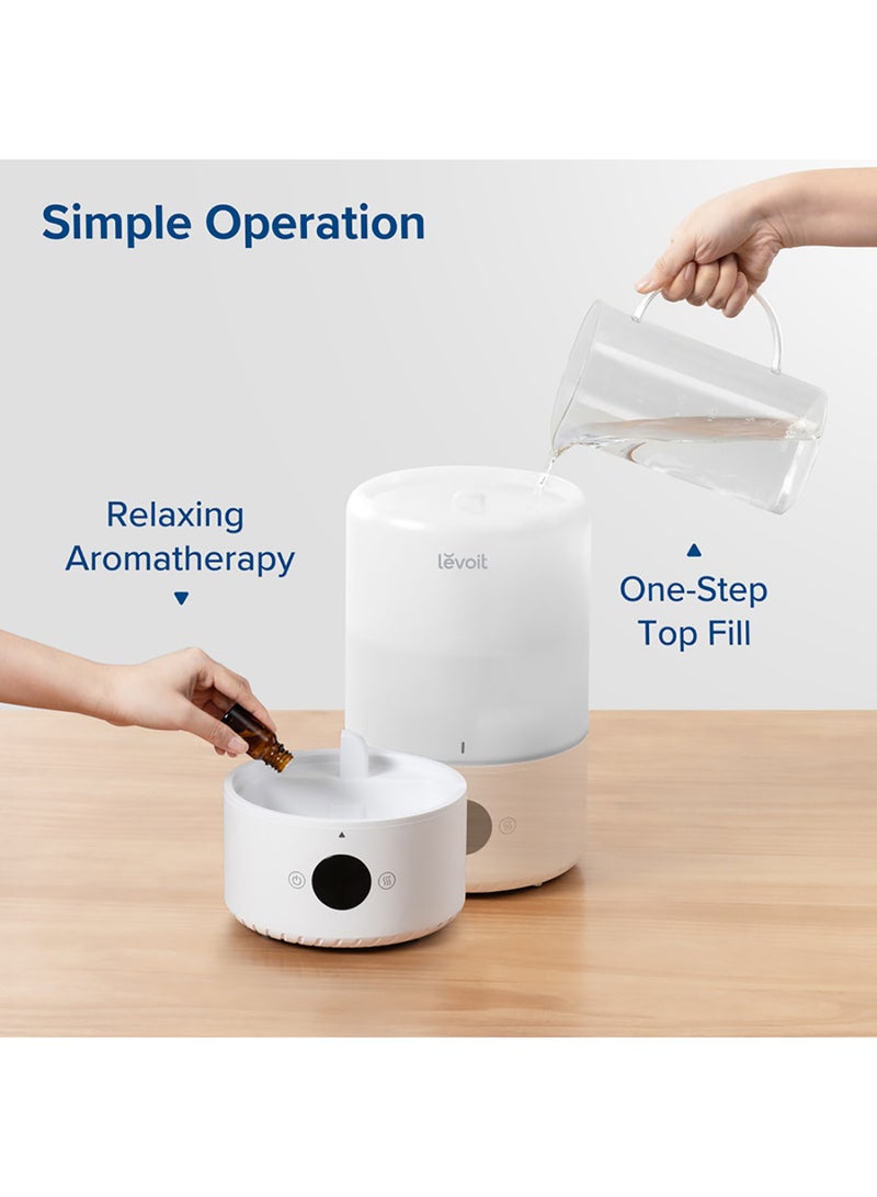 LEVOIT - Dual 200S Smart Cool-Mist Humidifier For Bedroom 3L, Top-Fill Cool Humidifier For Baby Room & Home, Smart Control With Humidity For Plants, Quiet Operation With Auto Mode, Essential Oil, Shut-Off, Up To 25H For 27 ㎡ LUH-D301S-WUK White - Image 1