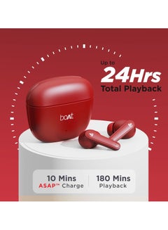 boAt boAt Airdopes 115 in Ear TWS Earbuds with ENx & Beast Mode, Upto 24 Hrs Playback and ASAP Charge(Raging Red) Red  - Image 5