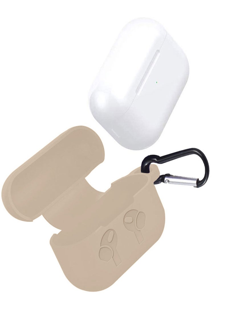 MARGOUN ( for Airpods Pro ) Case, Premium Silicone Case with Carabiner Shockproof Soft Silicone Protective Case for Men,Women Titanium  - Image 5