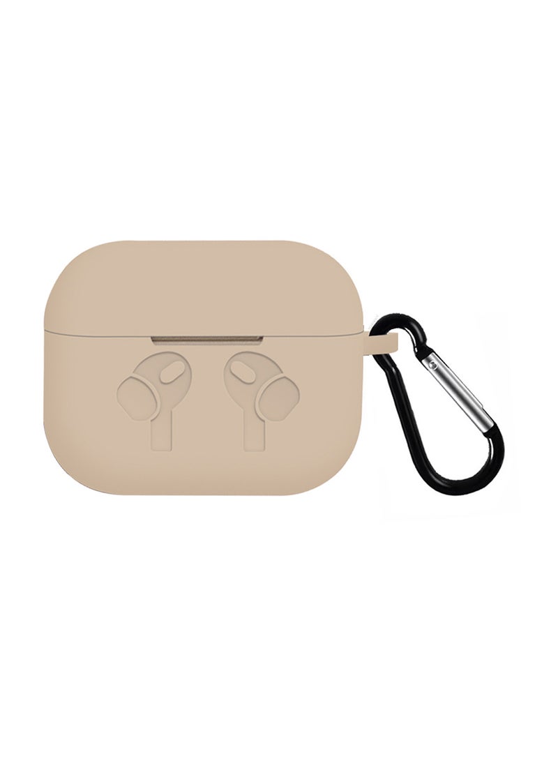 MARGOUN ( for Airpods Pro ) Case, Premium Silicone Case with Carabiner Shockproof Soft Silicone Protective Case for Men,Women Titanium  - Image 1
