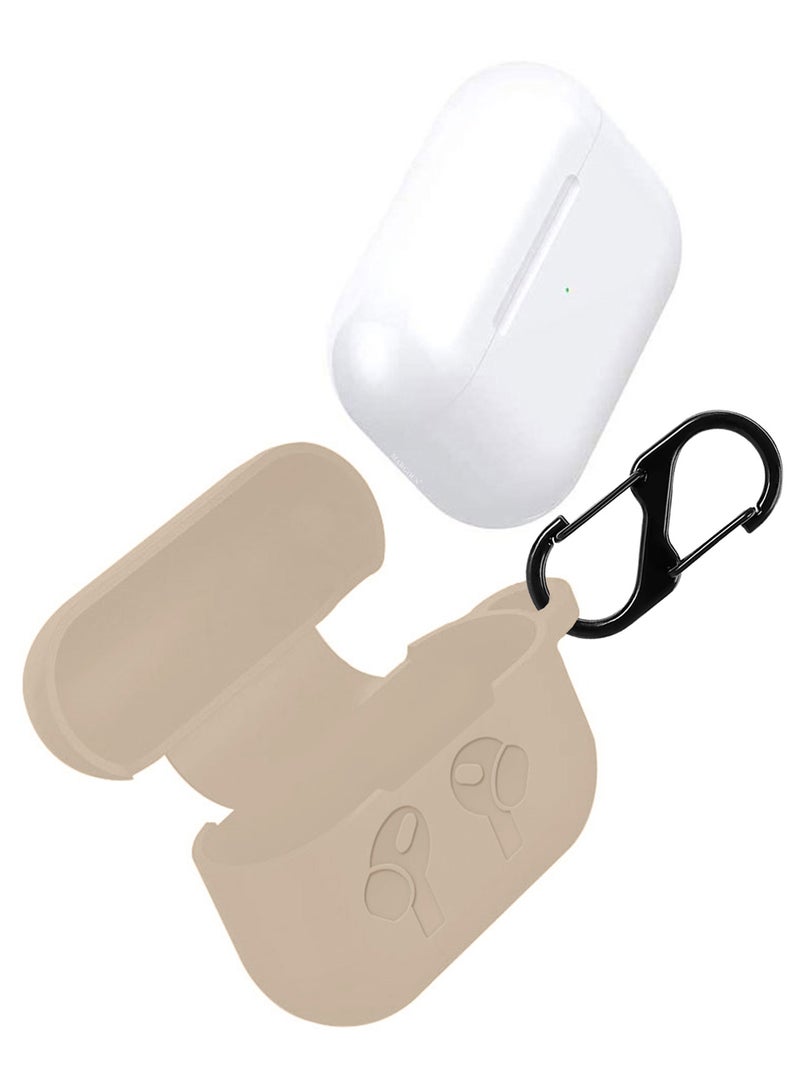 MARGOUN - ( for Airpods Pro ) Case, Premium Silicone Case with Carabiner Shockproof Soft Silicone Protective Case for Men,Women Titanium - Image 1