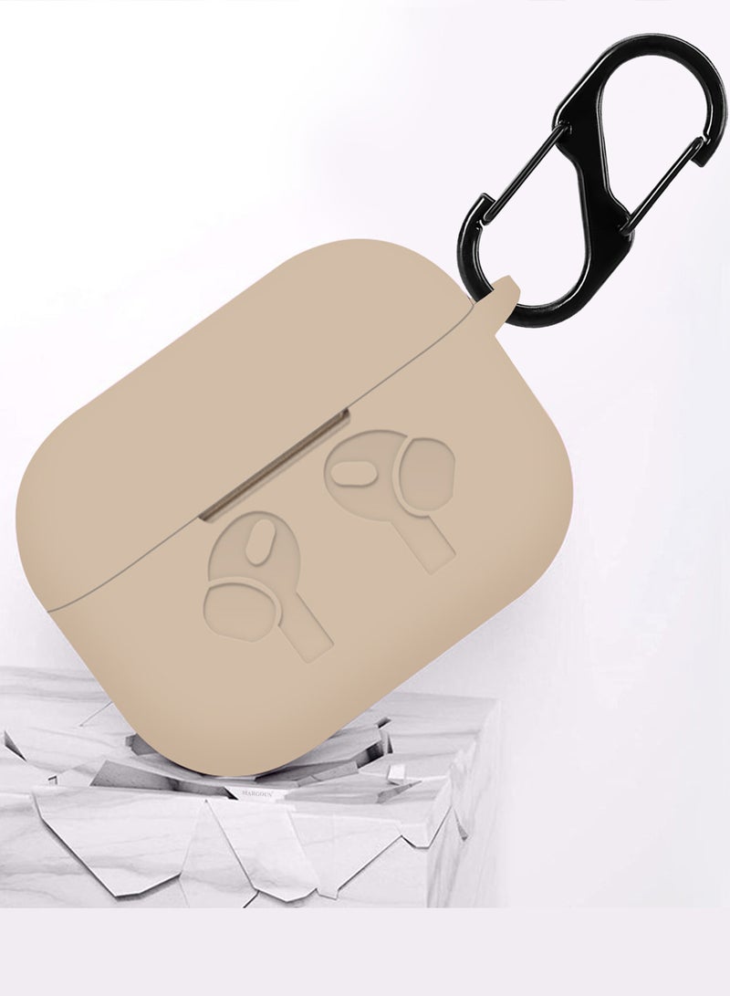 MARGOUN - ( for Airpods Pro ) Case, Premium Silicone Case with Carabiner Shockproof Soft Silicone Protective Case for Men,Women Titanium - Image 1