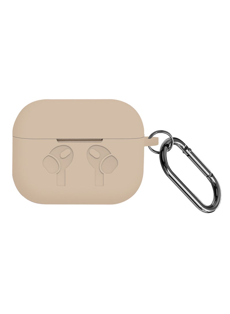 مارجون ( for Airpods 3 ) Case, Premium Silicone Case with Carabiner Shockproof Soft Silicone Protective Case for Men,Women Titanium - Image 1