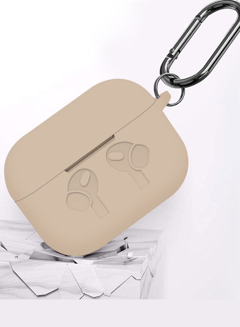 مارجون ( for Airpods 3 ) Case, Premium Silicone Case with Carabiner Shockproof Soft Silicone Protective Case for Men,Women Titanium - Image 2