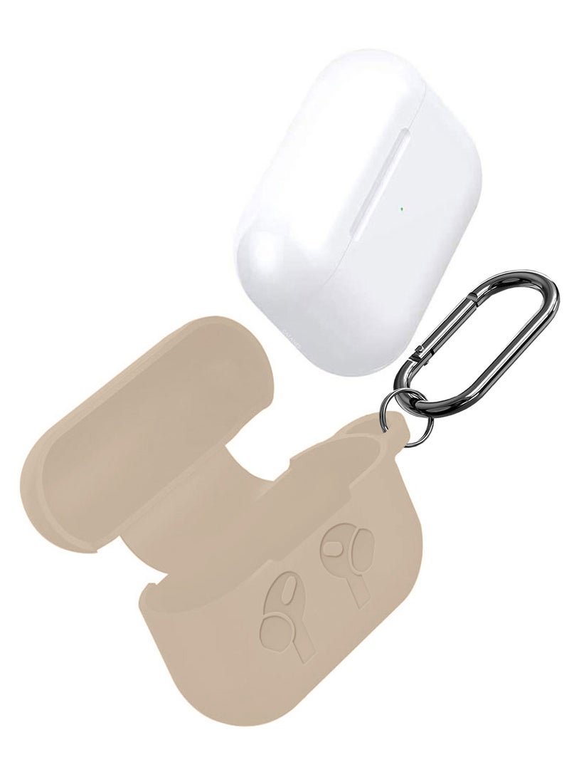 مارجون ( for Airpods 3 ) Case, Premium Silicone Case with Carabiner Shockproof Soft Silicone Protective Case for Men,Women Titanium - Image 5