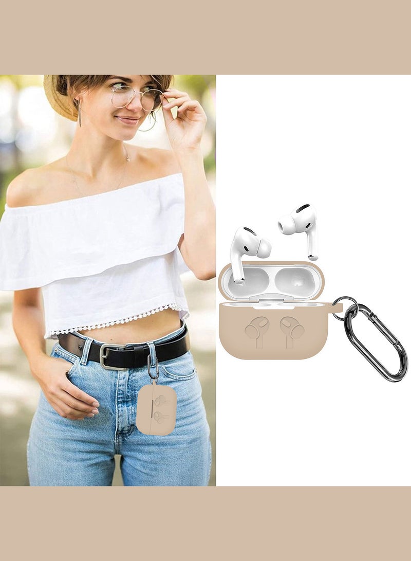 مارجون ( for Airpods 3 ) Case, Premium Silicone Case with Carabiner Shockproof Soft Silicone Protective Case for Men,Women Titanium - Image 4