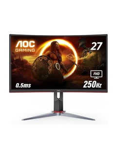 C27G2Z2 27"(68.6CM) Curved Frameless Ultra-Fast Gaming Monitor, FHD 1920 X 1080, 250Hz 0.5ms, HDMI, Adaptive Sync, Height Adjustable Stand, High Dynamic Range, G-MENU Black/Red