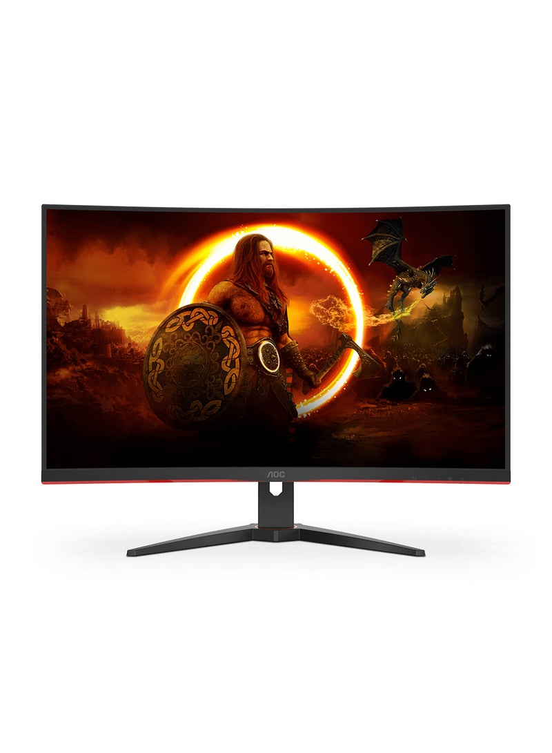 AOC 31.5-Inch Gaming Curved Monitor FHD VA Display, 250Hz Refresh Rate, 0.5ms Response Time, 1500R Curvature, AMD FreeSync Premium Technology, 16.7m Display Colors, C32G2ZE2/79 Black/Red  - Image 1