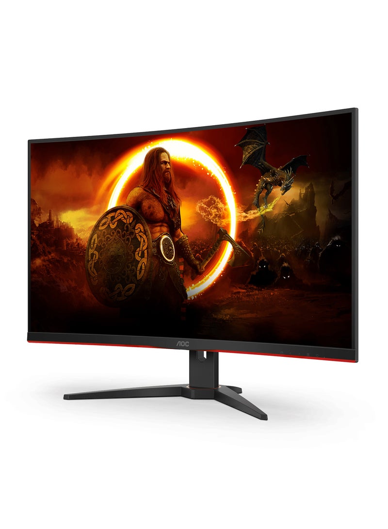 AOC 31.5-Inch Gaming Curved Monitor FHD VA Display, 250Hz Refresh Rate, 0.5ms Response Time, 1500R Curvature, AMD FreeSync Premium Technology, 16.7m Display Colors, C32G2ZE2/79 Black/Red  - Image 2