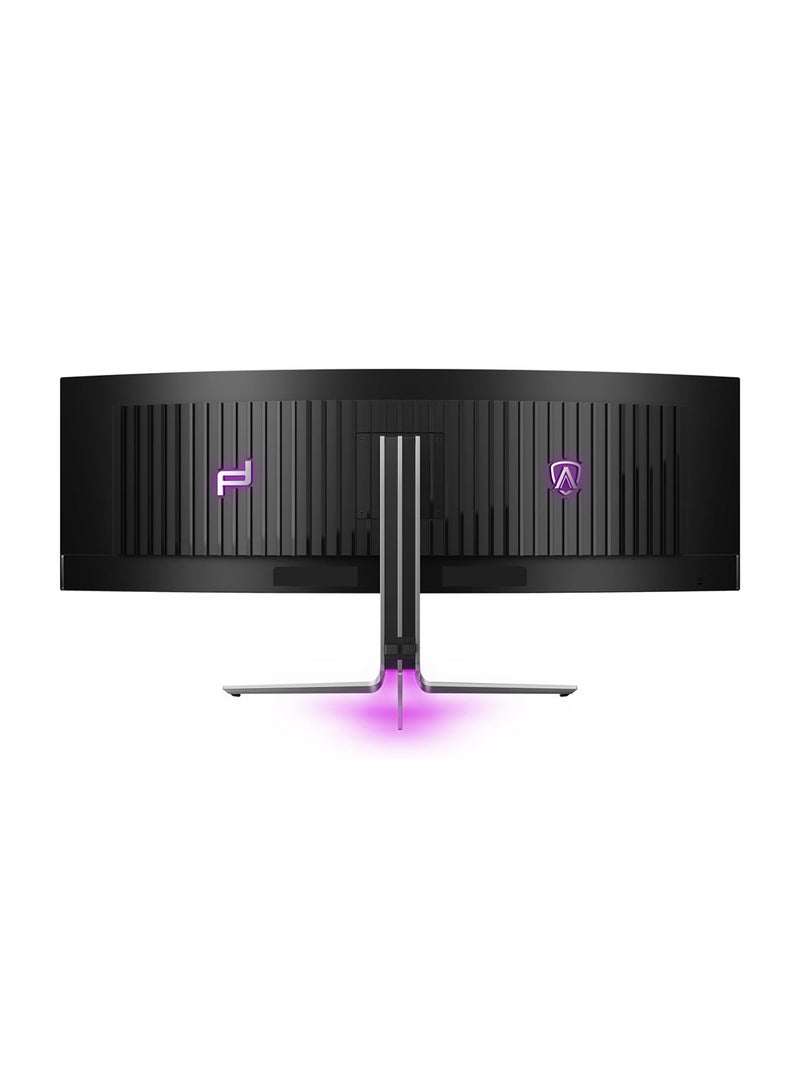 AOC Agon PRO PD49 Porsche Design 49" OLED Gaming Monitor, DQHD 5120x1440 240Hz 1ms, 1800R, USB-C PD 90W, AMD Free-Sync Premium Pro, Height Adjustable Stand Black/Grey  - Image 4